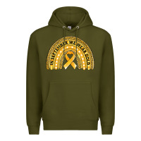 Army Green Childhood cancer awareness rainbow Premium Hoodie - Jasminsmagicworld