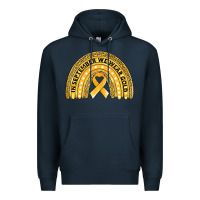 Navy Childhood cancer awareness rainbow Premium Hoodie - Jasminsmagicworld