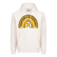 Pale Pink Childhood cancer awareness rainbow Premium Hoodie - Jasminsmagicworld