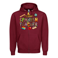 Burgundy spanish teacher Zipper Hoodie - texasbilliewilder