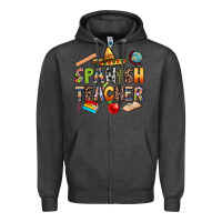 Charcoal Heather spanish teacher Zipper Hoodie - texasbilliewilder