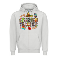 Dove Grey spanish teacher Zipper Hoodie - texasbilliewilder