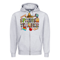 Heather Grey spanish teacher Zipper Hoodie - texasbilliewilder