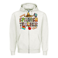 Oatmeal Heather spanish teacher Zipper Hoodie - texasbilliewilder