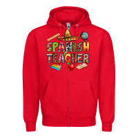 Red spanish teacher Zipper Hoodie - texasbilliewilder