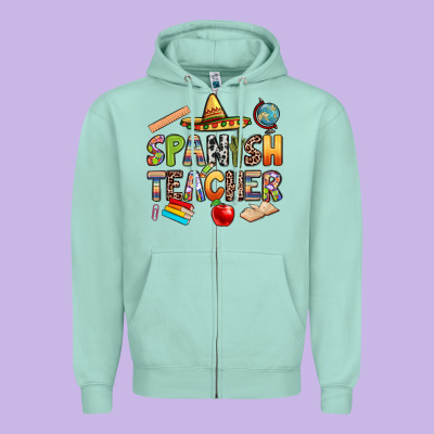Spanish Teacher Zipper Hoodie Designed By Texasbilliewilder