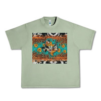Bull Skull Texas Map Sunflower Leopard Cowhide Urban Heavy Tee | Teevron