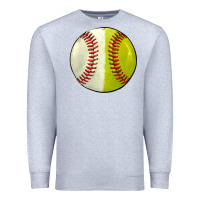 Heather Grey half baseball softball Premium Sweatshirt - JahusDesignShop