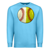 Ocean Blue half baseball softball Premium Sweatshirt - JahusDesignShop