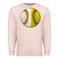 Pale Pink half baseball softball Premium Sweatshirt - JahusDesignShop