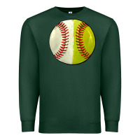 Sports Green half baseball softball Premium Sweatshirt - JahusDesignShop