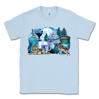Dusty Blue wolf coffee cups Classic Tee - Zillion Design Studio