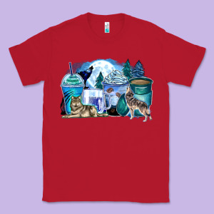 Wolf Coffee Cups Classic Tee Designed By Zillion Design Studio