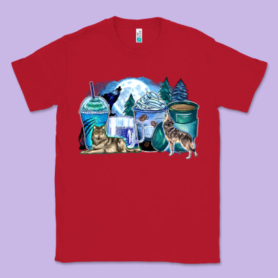 Classic Tee wolf coffee cups