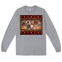 Heather Grey hohoho christmas cows Long Sleeve Tee - RanaPortraitStore