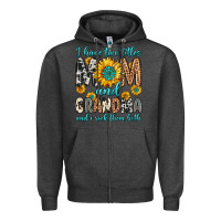 Charcoal Heather i have two titles mom and grandma and i rock them Zipper Hoodie - Zillion Design Studio
