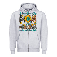 Heather Grey i have two titles mom and grandma and i rock them Zipper Hoodie - Zillion Design Studio