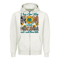 Oatmeal Heather i have two titles mom and grandma and i rock them Zipper Hoodie - Zillion Design Studio