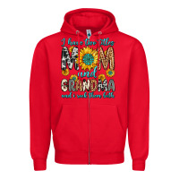Red i have two titles mom and grandma and i rock them Zipper Hoodie - Zillion Design Studio