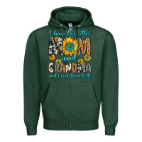 Sports Green i have two titles mom and grandma and i rock them Zipper Hoodie - Zillion Design Studio