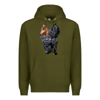 Army Green Brahma Rooster Premium Hoodie - LillyAllenDesigns