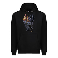 Black Brahma Rooster Premium Hoodie - LillyAllenDesigns