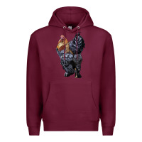 Burgundy Brahma Rooster Premium Hoodie - LillyAllenDesigns