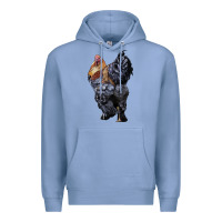Colony Blue Brahma Rooster Premium Hoodie - LillyAllenDesigns
