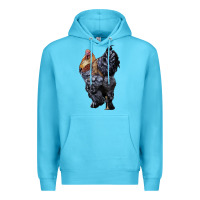 Ocean Blue Brahma Rooster Premium Hoodie - LillyAllenDesigns