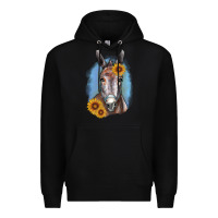 Black Sunflower Donkey Premium Hoodie - RanaPortraitStore