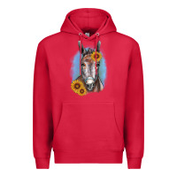 Cardinal Sunflower Donkey Premium Hoodie - RanaPortraitStore
