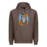 Coffee Sunflower Donkey Premium Hoodie - RanaPortraitStore