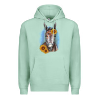 Seafoam Sunflower Donkey Premium Hoodie - RanaPortraitStore