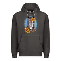 Smoke Sunflower Donkey Premium Hoodie - RanaPortraitStore