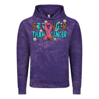 Cloud Purple stronger than cancer with cancer ribbon Vintage Hoodie - AdoDesignShop