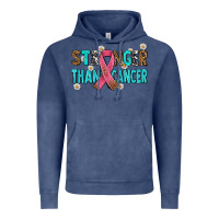 Vintage Denim stronger than cancer with cancer ribbon Vintage Hoodie - AdoDesignShop