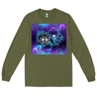 Army Green for the love of the wolves Long Sleeve Tee - RanaPortraitStore
