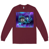 Burgundy for the love of the wolves Long Sleeve Tee - RanaPortraitStore