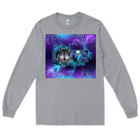 Heather Grey for the love of the wolves Long Sleeve Tee - RanaPortraitStore