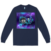 Navy for the love of the wolves Long Sleeve Tee - RanaPortraitStore
