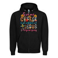 Black give me coffee to get me started and jesus to keep Zipper Hoodie - Zillion Design Studio