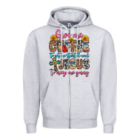 Heather Grey give me coffee to get me started and jesus to keep Zipper Hoodie - Zillion Design Studio
