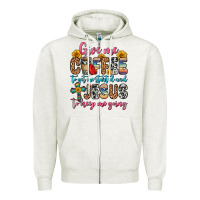 Oatmeal Heather give me coffee to get me started and jesus to keep Zipper Hoodie - Zillion Design Studio