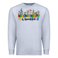 Heather Grey neurodiversity is beautiful Premium Sweatshirt - JahusDesignShop