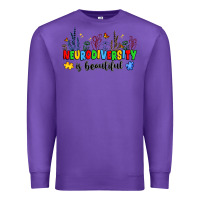 Purple neurodiversity is beautiful Premium Sweatshirt - JahusDesignShop