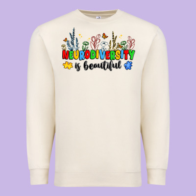 Neurodiversity Is Beautiful Premium Sweatshirt Designed By Jahusdesignshop