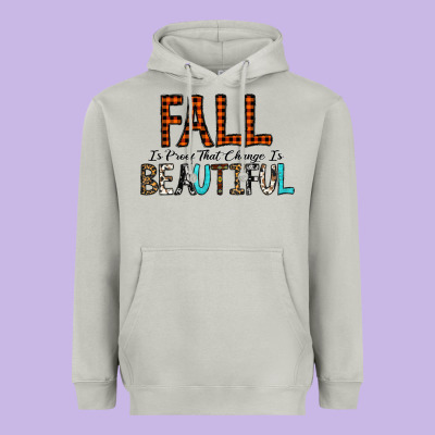 Fall Is Proof That Change Is Beautiful Heavyweight Hoodie Designed By Cowhidedigitalart