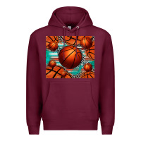 Burgundy basketball leopard serape tumbler Premium Hoodie - Jasminsmagicworld