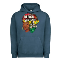 Pigment Midnight Navy black history is world history Urban Hoodie - MaliasSmallBusiness