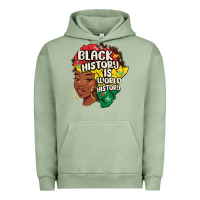 Pigment Oil Green black history is world history Urban Hoodie - MaliasSmallBusiness